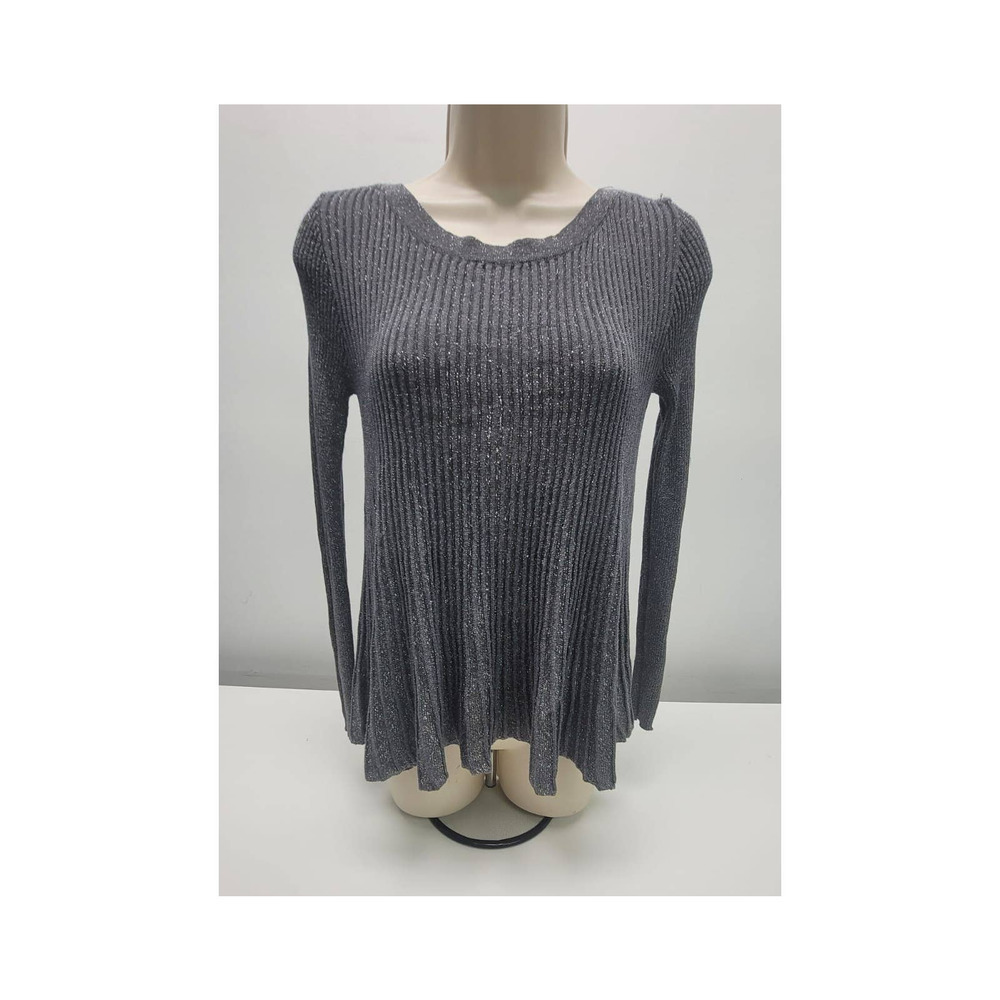 Women's Blouse Pullover Sweater Cable & Gauge Size Small - Gray